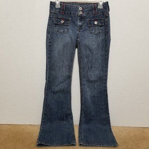 LEI jeans 5 Y2K flare no back pockets early 2000's denim stretch VINTAGE